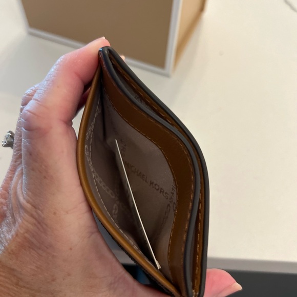 Michael Kors Brown Key Card Holder with Monogram Print - Picture 3 of 5